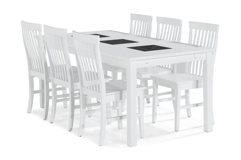 Jasmin Matbord med 6 st Augusta stolar - Vit - Möbler - Bord & matgrupper - Matgrupper