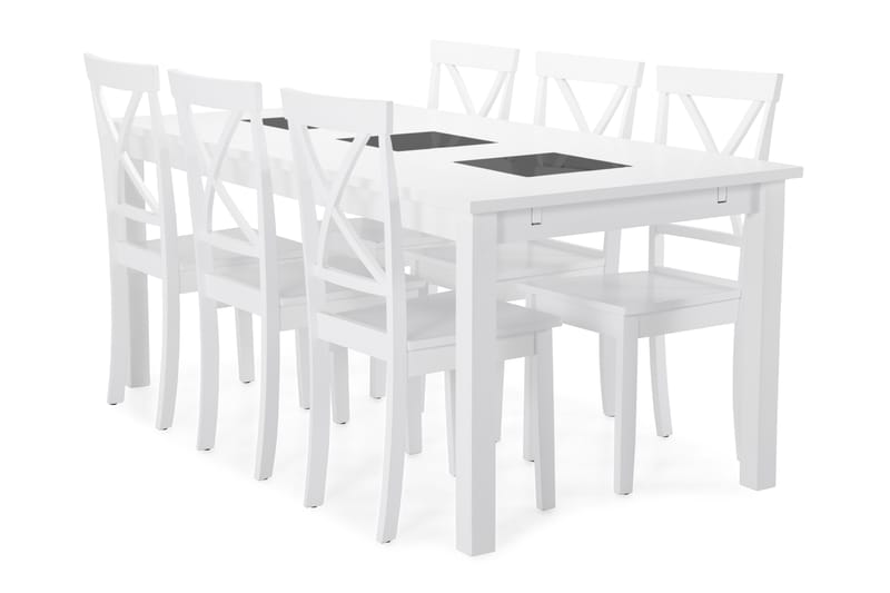 Jasmin Matbord med 6 st Mirimar stolar - Vit - Möbler - Bord & matgrupper - Matgrupper