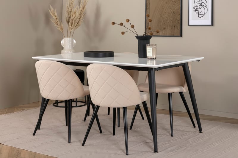 Jimmy matbord med 4st Velvet matstol - Möbler - Bord & matgrupper - Matgrupper