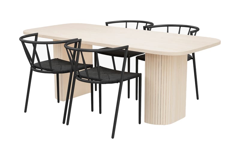 Kopparbo Matgrupp 200 cm inkl 4 Winston Stolar - Vit - Möbler - Bord & matgrupper - Matbord & köksbord