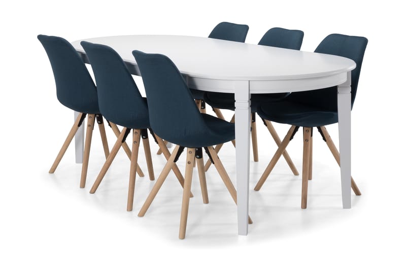 Läckö Matbord 200 cm Ovalt - Vit/Beige/Blå - Möbler - Bord & matgrupper - Matgrupper