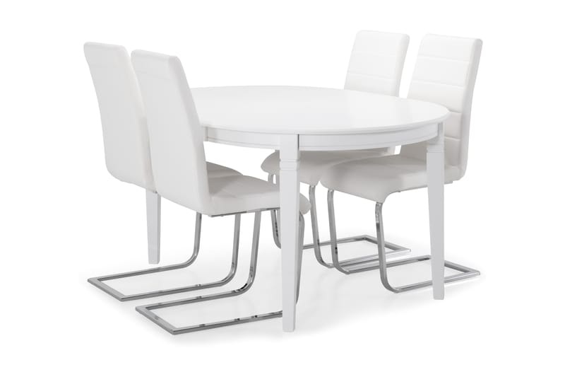 Läckö Matbord med 4 st Cibus stolar - Vit - Möbler - Bord & matgrupper - Matgrupper