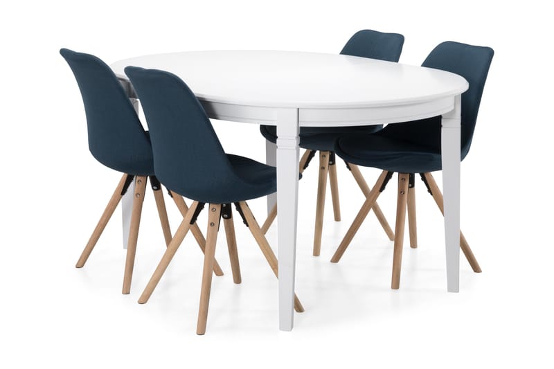 Läckö Matbord med 4 st Forum stolar - Vit/Blå - Möbler - Bord & matgrupper - Matgrupper