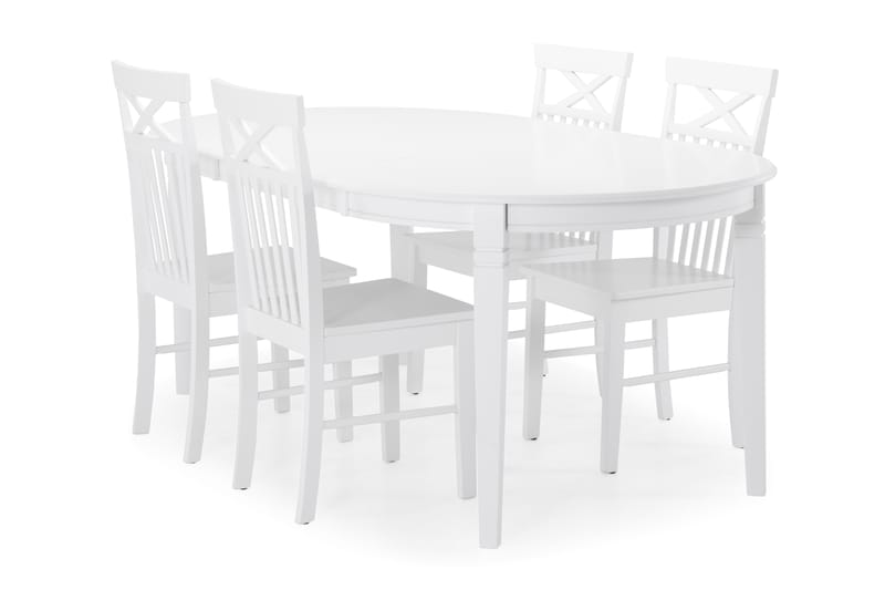 Läckö Matbord med 4 st Michigan stolar - Vit - Möbler - Bord & matgrupper - Matbord & köksbord