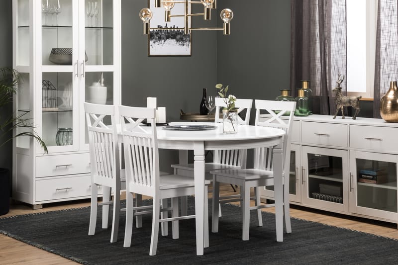 Läckö Matbord med 4 st Michigan stolar - Vit - Möbler - Bord & matgrupper - Matgrupper