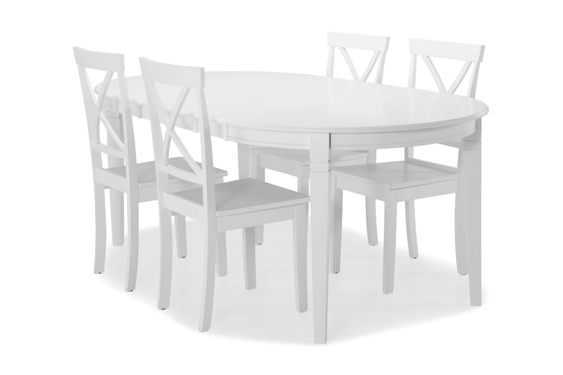 Läckö Matbord med 4 st Mirimar stolar - Vit - Möbler - Bord & matgrupper - Matgrupper