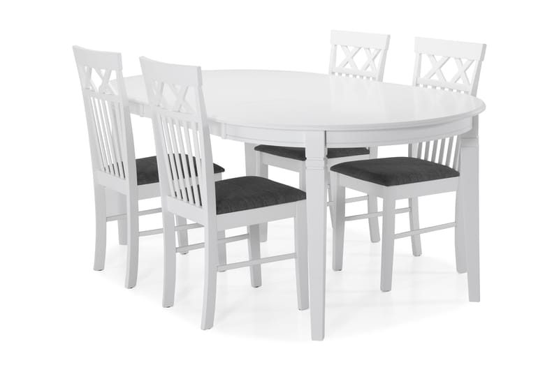 Läckö Matbord med 4 st Rebecka stolar - Vit - Möbler - Bord & matgrupper - Matgrupper