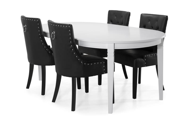Läckö Matbord med 4 st Tuva stolar - Svart - Möbler - Bord & matgrupper - Matgrupper