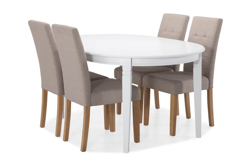 Läckö Matbord med 4 st Viktor stolar - Beige/Ek - Möbler - Bord & matgrupper - Matgrupper