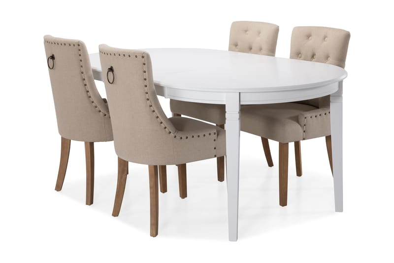 Läckö Matbord med 4 st Viktoria stolar - Beige - Möbler - Bord & matgrupper - Matgrupper