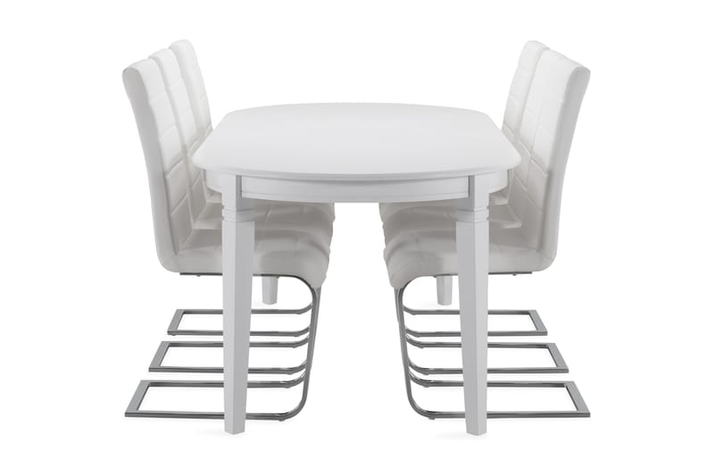 Läckö Matbord med 6 st Cibus stolar - Vit/Krom - Möbler - Bord & matgrupper - Matgrupper