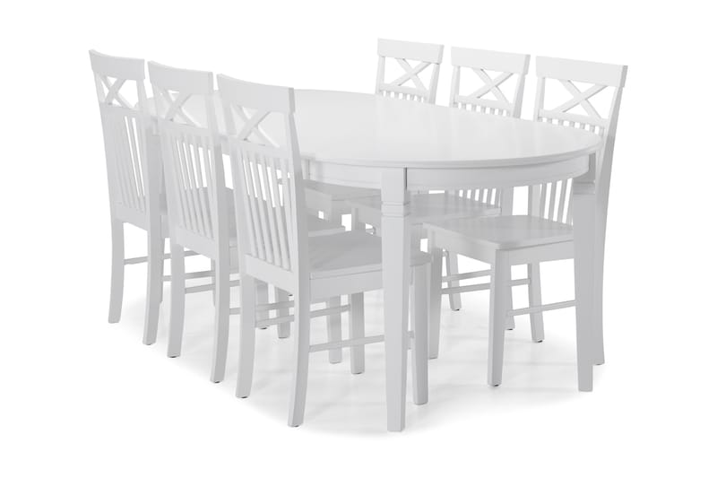 Läckö Matbord med 6 st Michigan stolar - Vit - Möbler - Bord & matgrupper - Matgrupper