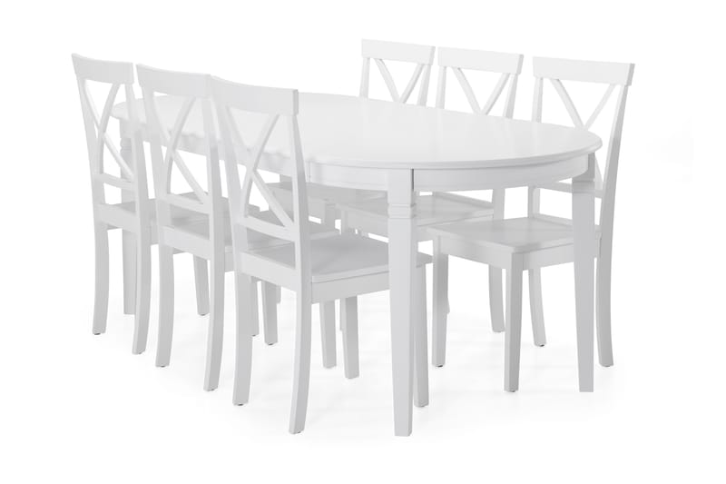 Läckö Matbord med 6 st Mirimar stolar - Vit - Möbler - Bord & matgrupper - Matgrupper