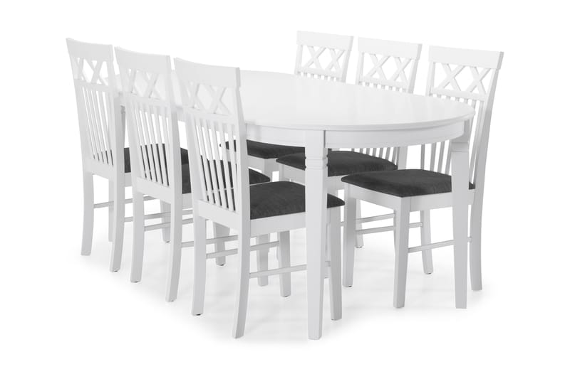 Läckö Matbord med 6 st Rebecka stolar - Vit - Utemöbler - Utomhusgrupp - Matgrupp utomhus