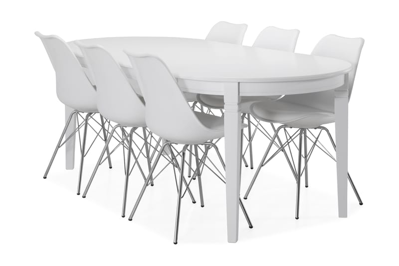 Läckö Matbord med 6 st Shell stolar