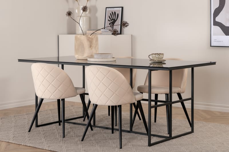 Leif matbord med 4st Velvet matstol - Möbler - Bord & matgrupper - Matgrupper