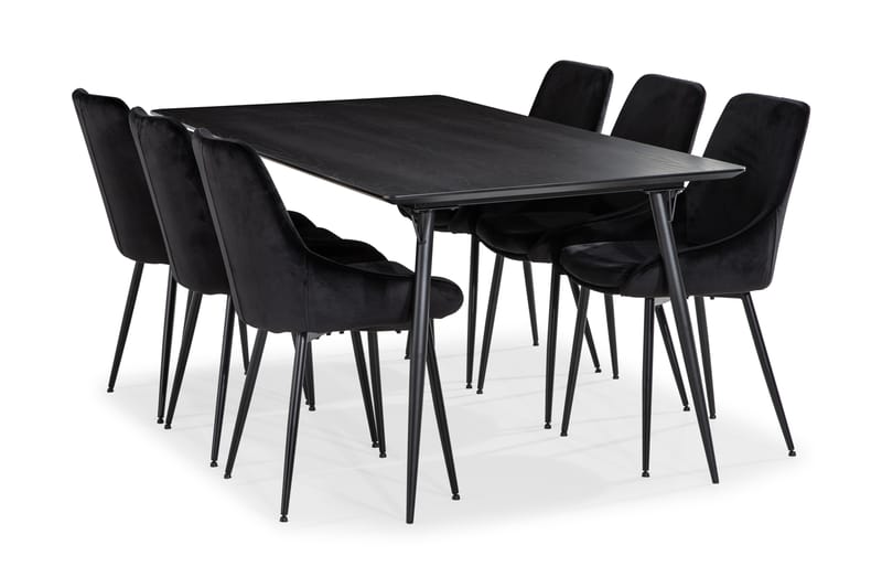 Lilo Matbord 180 cm med 6 Alsarp Köksstol - Svart - Möbler - Bord & matgrupper - Matgrupper