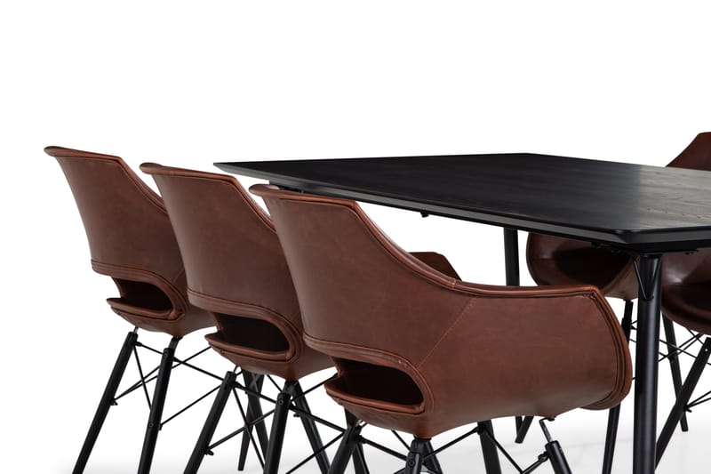 Lilo Matbord 180 cm med 6 Kairo Matstol - Svart - Möbler - Bord & matgrupper - Matgrupper