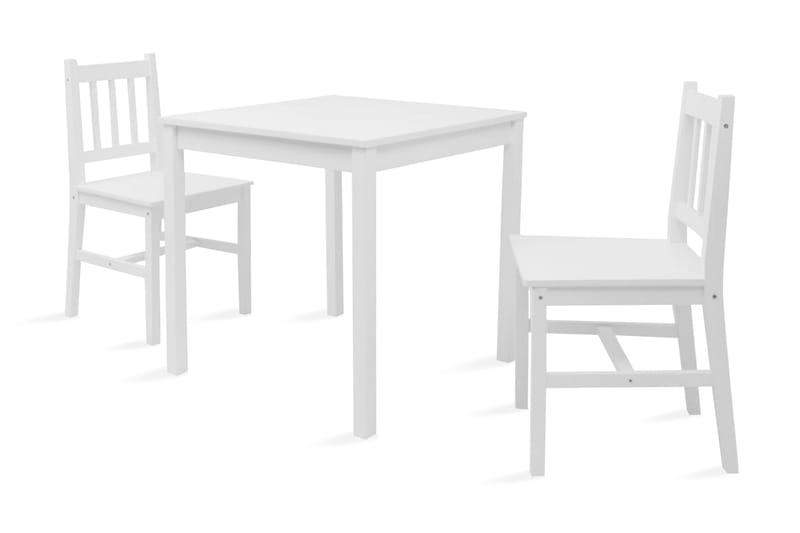 Matbord och stolar 3 delar furu vit - Vit - Möbler - Bord & matgrupper - Matgrupper