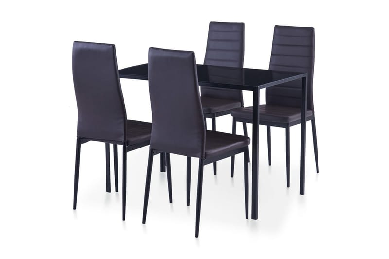 Matbord och stolar 5 delar brun - Brun - Möbler - Bord & matgrupper - Matgrupper