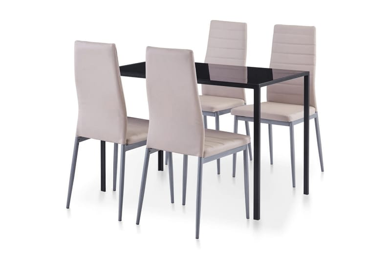 Matbord och stolar 5 delar cappuccino - Beige - Möbler - Bord & matgrupper - Matgrupper