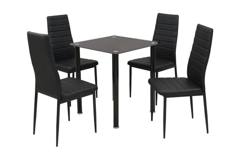 Matbord och stolar fem delar svart - Svart - Möbler - Bord & matgrupper - Matgrupper