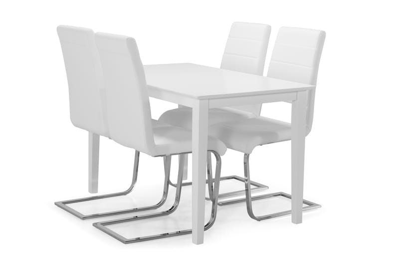 Michigan Matbord med 4 st Cibus stolar - Vit/Krom - Möbler - Bord & matgrupper - Matgrupper