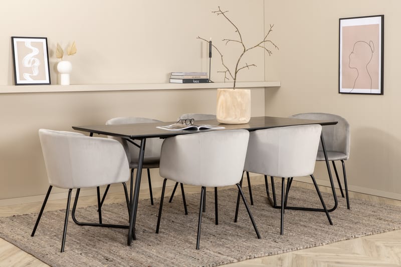 Pippi matbord med 6st Berit matstol - Möbler - Bord & matgrupper - Matgrupper