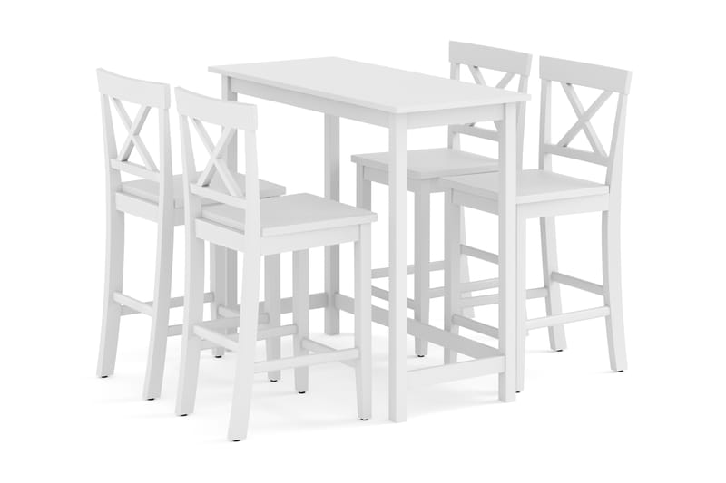 Plemona Matgrupp 120 cm inkl 4 Plemona Stolar - Vit - Möbler - Bord & matgrupper - Barbord & ståbord