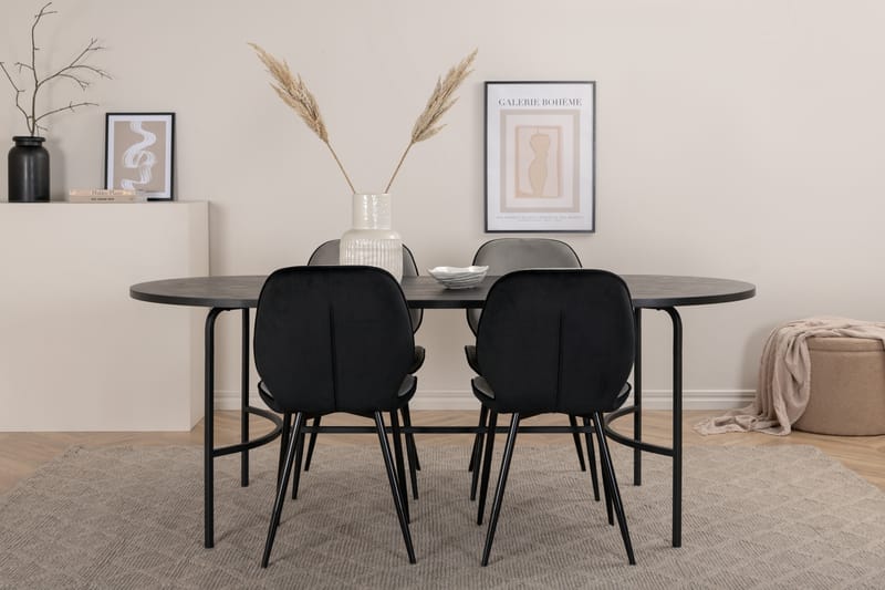 Skate ovalt matbord med 4st Emma matstol - Möbler - Bord & matgrupper - Matgrupper