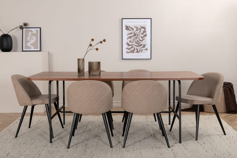 Uno matbord med 6st Velvet matstol - Möbler - Bord & matgrupper - Matgrupper
