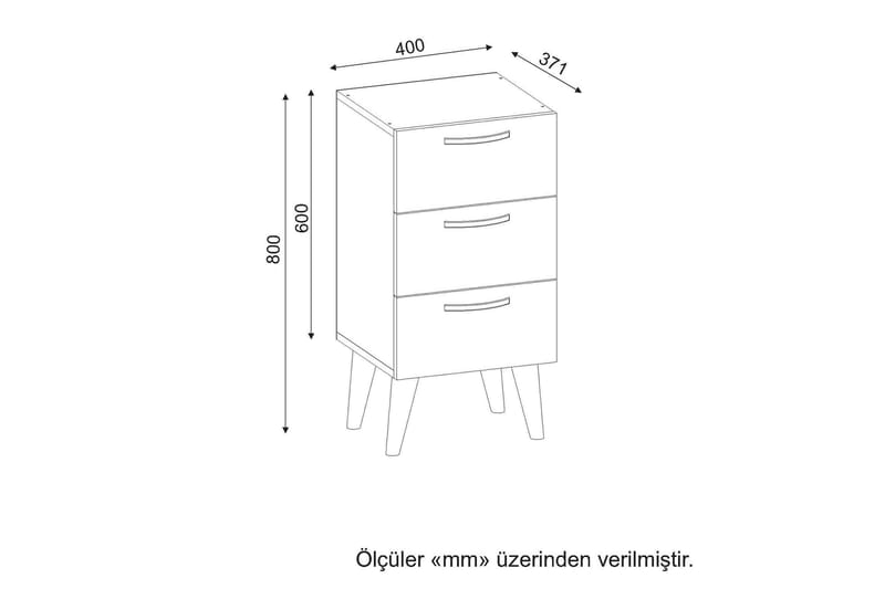 Louvrall Sängbord - Vit/Valnöt - Möbler - Bord - Sängbord & nattduksbord