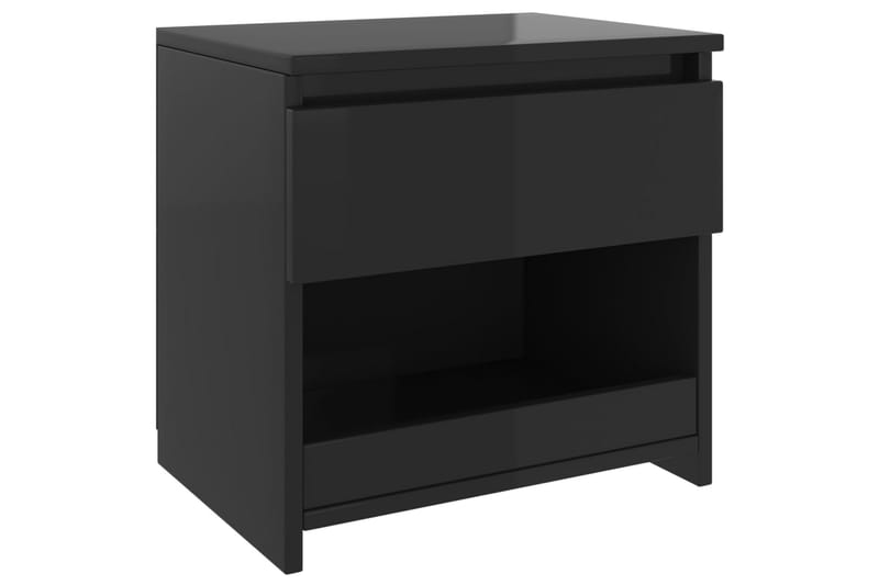 Nattduksbord 2 st svart högglans 40x30x39 cm spånskiva - Svart - Möbler - Bord - Sängbord & nattduksbord
