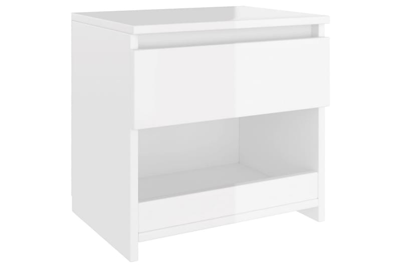 Nattduksbord vit högglans 40x30x39 cm spånskiva - Vit - Möbler - Bord - Sängbord & nattduksbord
