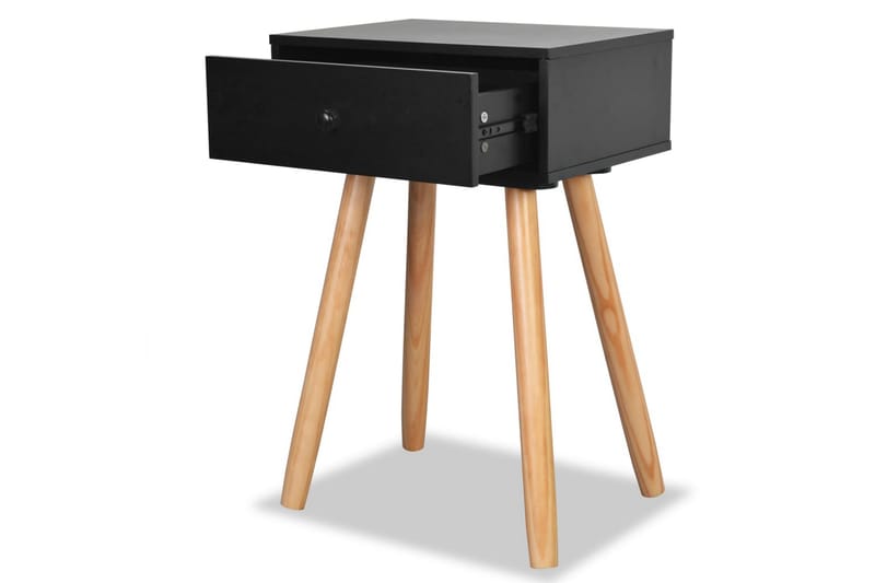 Sängbord 2 st massiv furu 40x30x61 cm svart - Svart - Möbler - Bord - Sängbord & nattduksbord