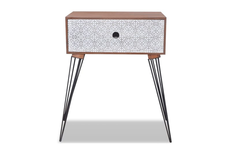 Sängbord med 1 låda rektangulär brun - Brun - Möbler - Bord - Sängbord & nattduksbord