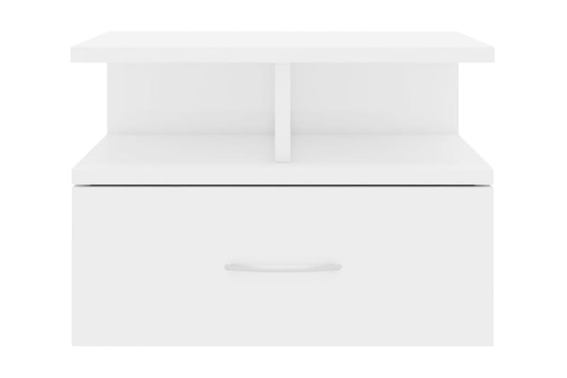 Svävande sängbord vit högglans 40x31x27 cm spånskiva - Vit - Möbler - Bord - Sängbord & nattduksbord