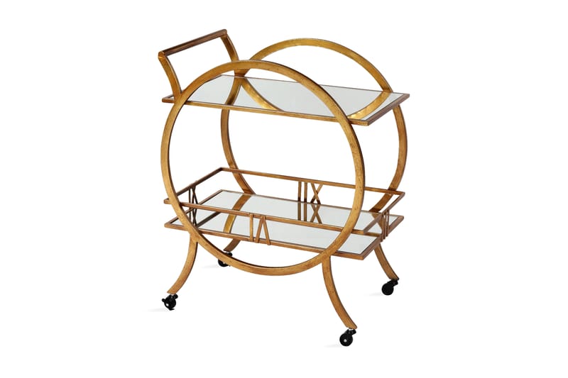 Begonia Serveringsvagn Guld Glas - Möbler - Bord & matgrupper - Serveringsvagn & barvagn - Rullbord, rullvagn & serveringsbord