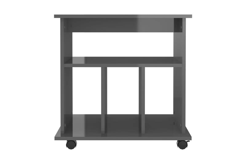 Skåp med hjul grå högglans 60x45x60 cm spånskiva - Grå - Möbler - Bord & matgrupper - Serveringsvagn & barvagn - Rullbord, rullvagn & serveringsbord