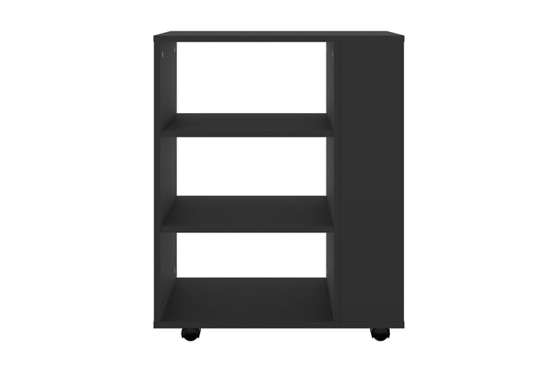 Skåp med hjul svart 60x35x75 cm spånskiva - Svart - Möbler - Bord & matgrupper - Serveringsvagn & barvagn - Rullbord, rullvagn & serveringsbord