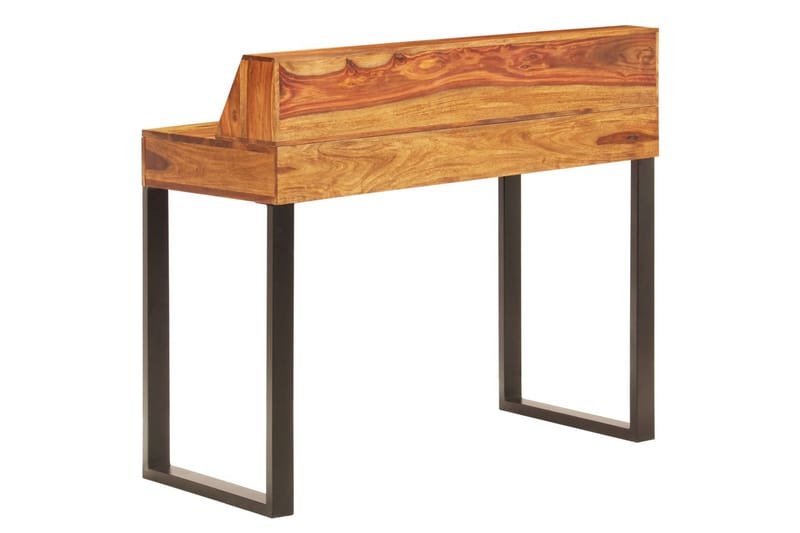 Skrivbord 110x50x94 cm massivt sheshamträ och stål - Brun - Möbler - Bord - Skrivbord