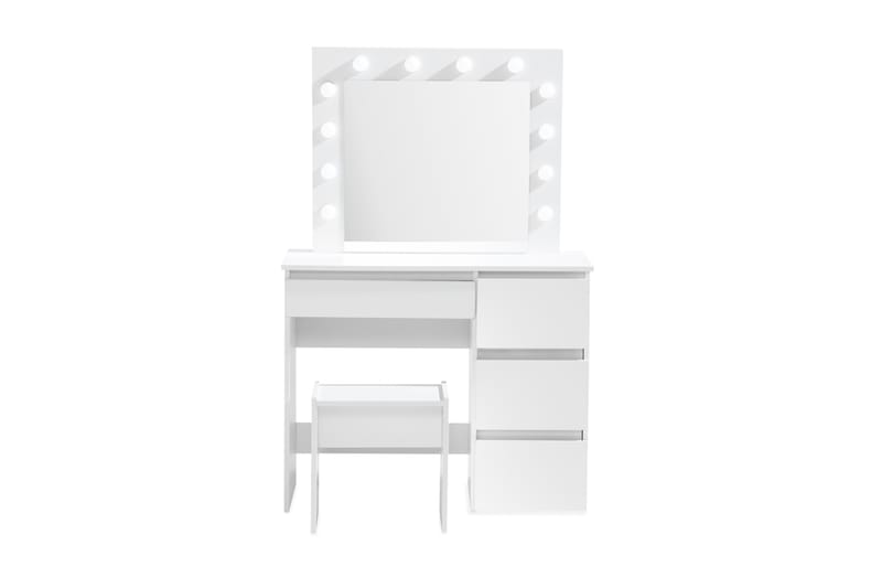 Emtefall Sminkbord 94 cm med LED-belysning - Vit - Möbler - Bord - Sminkbord & toalettbord