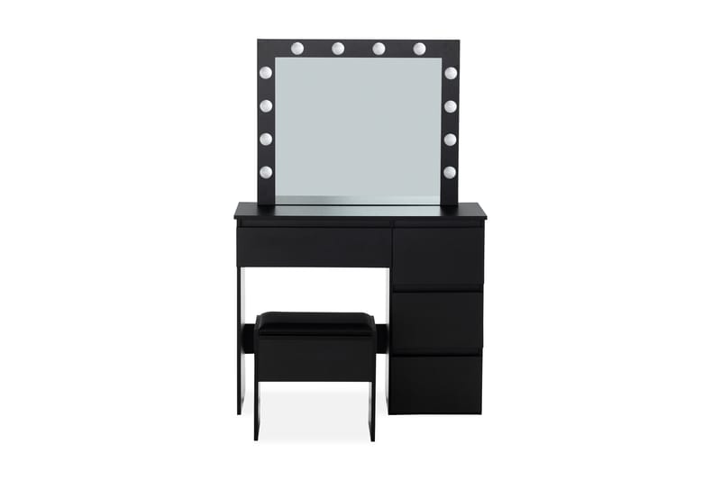 Hakebo Sminkbord 140 cm med LED Belysning - Svart - Möbler - Bord & matgrupper - Avlastningsbord - Sängbord & nattduksbord