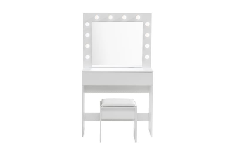 Hakebo Sminkbord 80 cm med LED-belysning - Vit - Möbler - Säng - Sängram & sängstomme