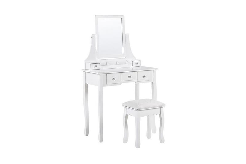 Rayon Toalettbord 80 cm Spegel + Pall - Vit - Möbler - Bord & matgrupper - Sminkbord & toalettbord