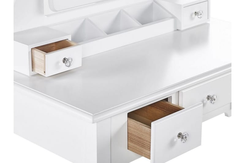 Rayon Toalettbord 80 cm Spegel + Pall - Vit - Möbler - Bord & matgrupper - Sminkbord & toalettbord