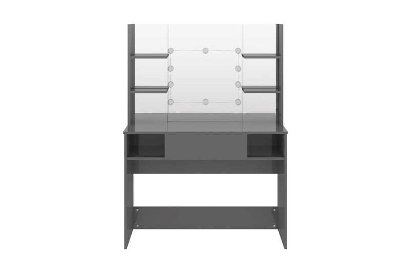 Sminkbord med LED-belysning 100x40x135 cm MDF grå - Grå - Möbler - Bord & matgrupper - Sminkbord & toalettbord - Sminkbord med spegel