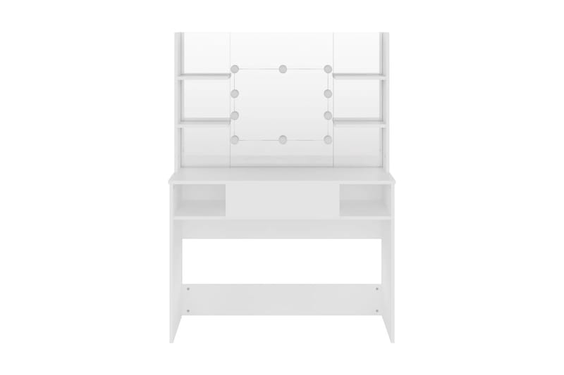 Sminkbord med LED-belysning 100x40x135 cm MDF vit - Vit - Möbler - Bord & matgrupper - Sminkbord & toalettbord - Sminkbord med spegel