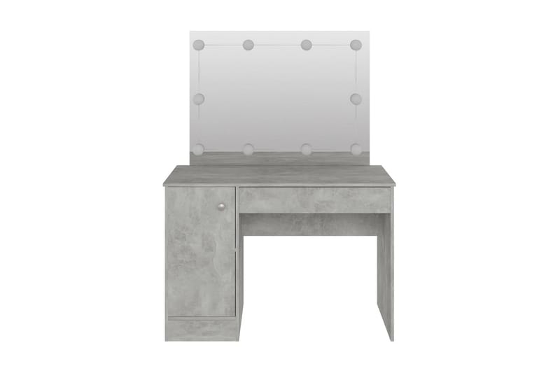 Sminkbord med LED-belysning 110x55x145 cm MDF betonggrå - Grå - Möbler - Bord & matgrupper - Matgrupper