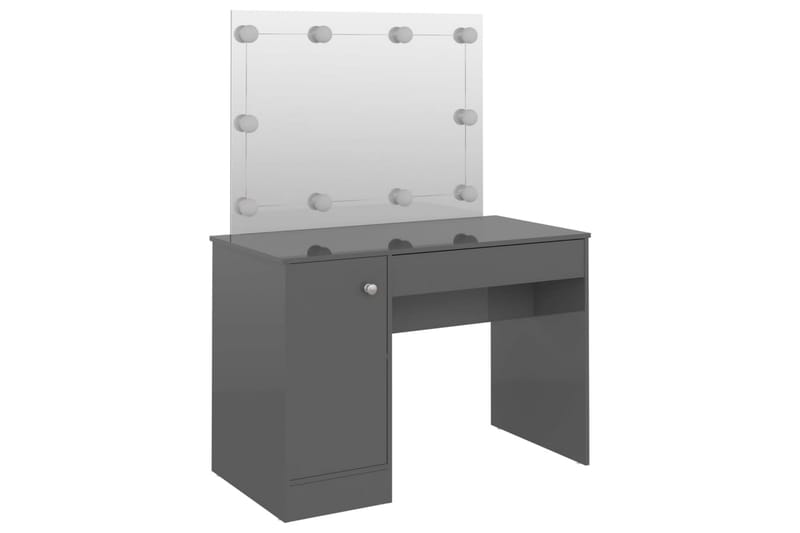 Sminkbord med LED-belysning 110x55x145 cm MDF glänsande grå - Grå - Möbler - Bord & matgrupper - Sminkbord & toalettbord